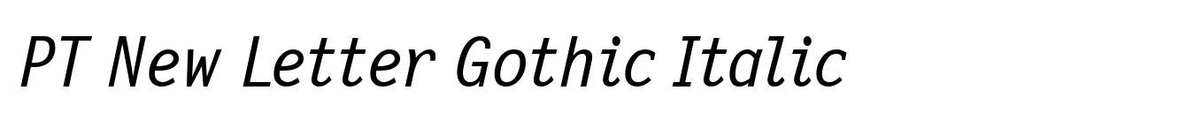 PT New Letter Gothic Italic